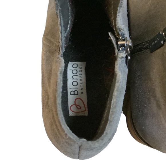 Blondo Women's IDA Waterproof Suede Ankle Zipper Boots Gray Size-Size 8.5 - Picture 8 of 12